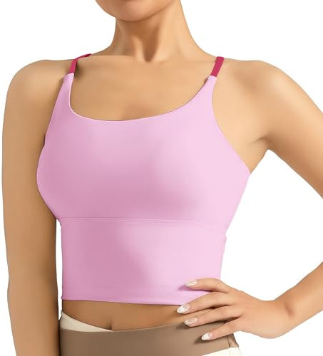 ATRACTIVOLL Damen Sports Tank Top, Basic Top Ärmellos, Atmungsaktiv und Leicht für Gym Yoga Casual Short Tank Top mit Spaghetti-Trägern