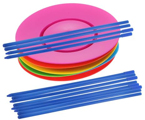 ibasenice 6pezzi Piatto Rotante Bastoncini Piatti Rotanti Per Ragazza Oggetti Di Scena Da Circo Giocattolo Con Piatto Da Giocoliere Set Di Piatti Giocoliere Colorati Per Performance Circensi