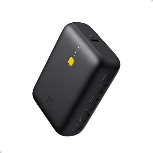 Powerbank VOLTME 10000mAh 36Wh Rapida Doppia, Porta USB-C e USB-A Batteria Esterna Compatta e Leggera Caricabatterie Portatile per iPhone Samsung Android e Dispositivi USB-C power Bank 2-Port Nero
