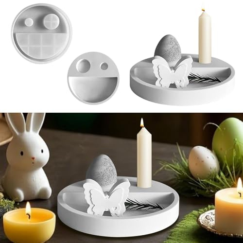 Silikonformen Gießformen Häuser, Silikonform Haus Silikonform Ostern Silikon form Baum Gipsformen Ostern Häuschen Kerzenhalter Baum Giessformen Silikon (C)