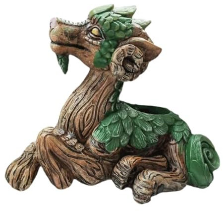 Rich Iron Plant Pots Planter Pots Dragon Planter Resin Animal Planter Unique Succulent Pots with Drainage Hole Dragon Yard Decor for Outside Lawn Patio Patio Yard Dragon Plant Spring Decor