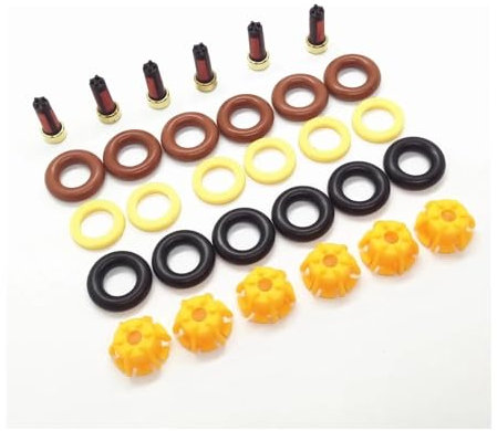 Für B&MW E60 E39 520i 523i 525i 528i E36 328i E36 Autoersatz AY-RK004 Kraftstoffinjektor-Reparatursatz 0280150440 Einspritzdüse Kraftstoff-Benzin-Einspritzdüse(Schwarz)