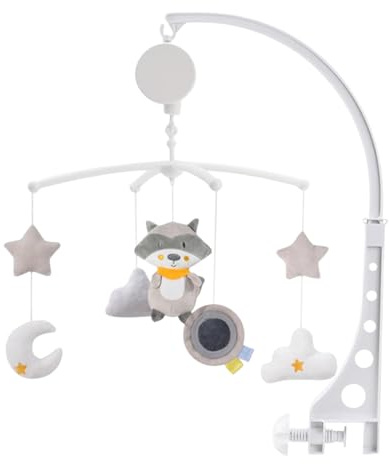 Kinderzimmer Mobiles Cartoon Tierwindspiel Beruhigungsspielzeug Wiege | Kinderzimmer-Deko und Kinderbett-Hänger mit Musik Drehbar für Zuhause Schlafzimmer Kinderzimmer Kinderwagen Reise