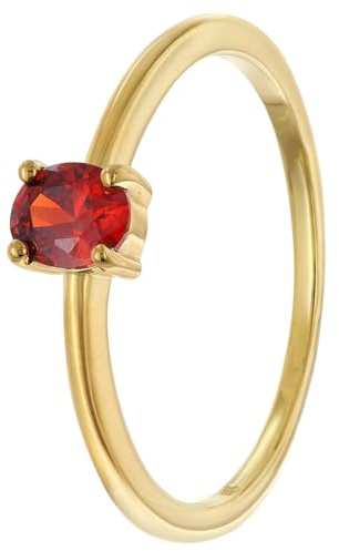 trendor Damenring 333 Gold (8k) Ovaler Zirkonia Rot 21370-08-54