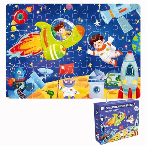 GIVEITALL Jigsaw Puzzle for Kids Ages 4-6 Year Old,60 Pieces Space Travel | Floor Puzzles for Kids,Children Learning Preschool Educational Toys, Gift for Boys and Girls