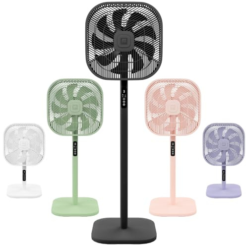 Knight AIR FLEX Pedestal & Desk Fan with Remote Control | 3-in-1 Adjustable Floor Fan | Round Base | 3-Speed Setting | Oscillating, Detachable & Washable Head. (BLACK)