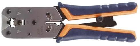 Toolland Professionelle Crimpzange, für RJ45, schneiden, abisolieren und crimpen mit Leichtigkeit