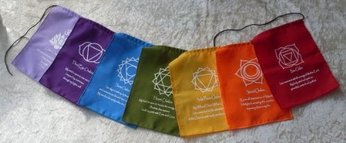 Siesta Chakra-Meditation Wimpelkette, Baumwolle, von Hand gefertigt in Bali
