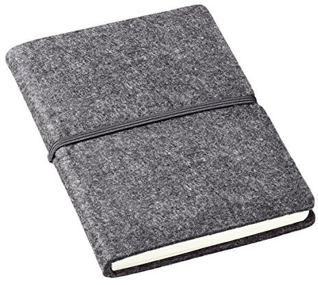 elasto Notizbuch aus Filz DIN-A5 Filz 70g/m² weiß Papier kariert Tagebuch Schreibblock Notizblock Noitzheft Business (2)