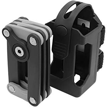 Bosvision Faltschloss Fahrradschloss mit 2 Scheibenschlüsseln mit Rahmenhalterung