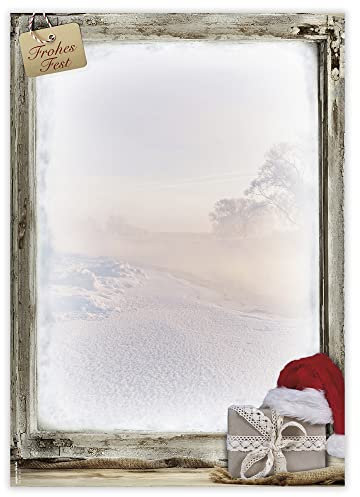 Briefpapier Winterausblick, 50 Blatt, 90g/m², DIN A4, WB643, Weihnachten, Motivpapier, Weihnachtsgrüße, Geschäftspost