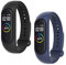 WD&CD Cinturini Compatibile per Mi Band 3/ Mi Band 4, Cinturini in Silicone, Sportivo Colorato Regolabile Bracciali Compatibile per Xiaomi Band 3/4-2 Pezzi (Nero, Blu navy)