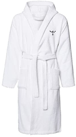 Chiemsee Unisex Bademantel mit Kapuze 100% Baumwolle Weiss, Bekleidungsgröße:S
