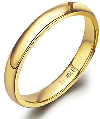 KnSam 18 K Gold Trauringe 18 Karat Gold Goldring 750 18K Hochglanzpoliert Mit 18 K Echt Gold Gold