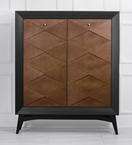 Casa Padrino Luxus Neoklassik Kommode Schwarz/Braun 120 x H143 cm - Sideboard Art Deco Möbel