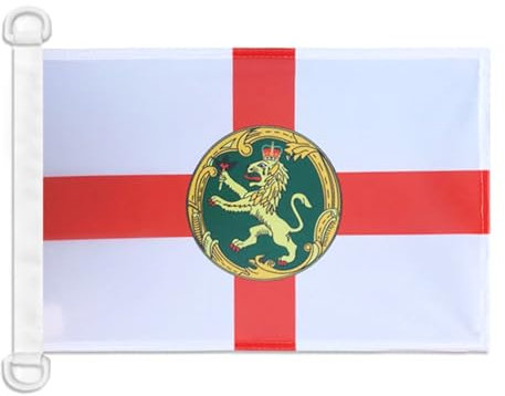AZ FLAG Bootsflagge Alderney 45x30 cm, Aussenverwendung - Alderney Bootsfahne Aus Gestricktem Polyester Mit Plastikringen