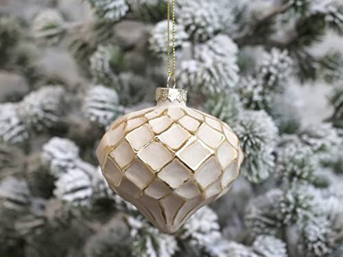 Chic Antique Weihnachtskugel Kugeln, Tropfen, Zapfen, Anhänger,Antik Glaskugel m.Muster Vintage Christbaumkugel Weihnachten X-Mas versch. Größen und Formen Skan Design 51918-07 8 7 - 10