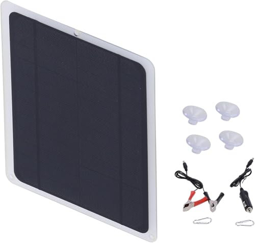 OXFUZZ Solar Panel Kit 20W 12V Monocrystalline, Solar Panel with Trickle Charger Clip Upgrade Waterproof Controller for Car, Boat, Automotive, Motorcycle, RV