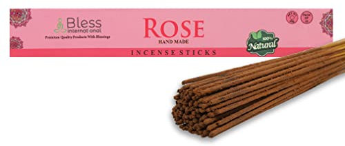 Bless-Sandalwood-Incense-Sticks 100%-Natural-Handmade-Hand-Dipped-Incense-Sticks Organic-Chemicals-Free for-Purification-Relaxation-Positivity-Yoga-Meditation The-Best-Woods-Scent (25 Sticks (40GM))