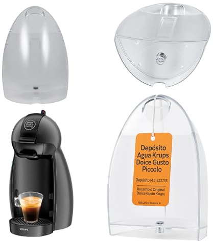 RO Linea Blanca ® Deposito Agua Cafetera Compatible Con Dolce Gusto Piccolo Krups Y Delonghi MS-622735 Tanque Claro 600 Ml Repuesto KP100x Ajuste Preciso Pro Recambio Original Instalacion Rapida