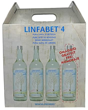 Vegetal Progress - Linfabet - Linfa di Betulla - 4 bottiglie da 700 ml (3+1 gratuita)