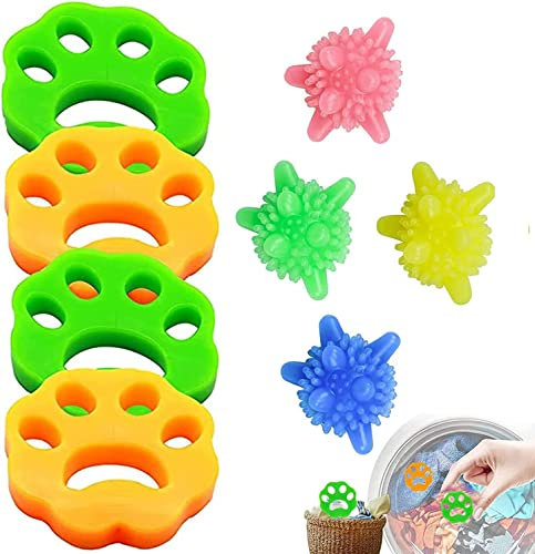 ENBOVE 8 PièCes Épilateur pour Poils d'animaux,Anti Poil Machine à Laver,RéUtilisable pour Enlever Les Poils, Anti Poil Machine à Laver,Épilateur pour Animaux De Compagnie,pour Nettoyer Poils