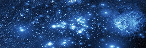Mendler LED-Bild-AM, Leinwandbild Leuchtbild Wandbild, Timer MVG-zertifiziert 120x40cm - Sternenhimmel