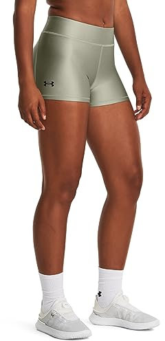 Under Armour Damen HeatGear Armour Mid Rise Shorty Shorts, Grove Green/Schwarz, XXL