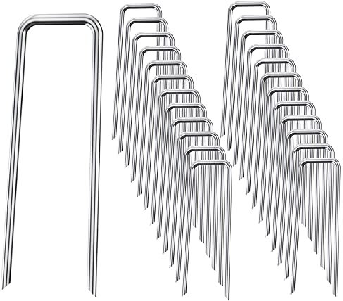 Erdanker, 25 U Förmiger Nagel zum Befestigen von Kunstrasen, Netzen, Stoffen, Zelten, Wasserleitungen, 3X40X100 mm