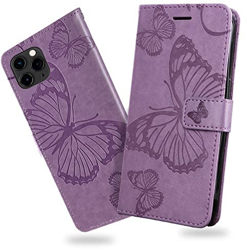 DENDICO Cover per iPhone 11 PRO, Portafoglio Custodia in PU Pelle per iPhone 11 PRO, Antiurto Cover a Libro con Slot per Carte, Viola