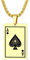 Cupimatch Herren Halskette Edelstahl Pik Ass Poker Spielkarte Anhänger Halskette 55cm Kette Gold Silber Geschenk für Männer Freund