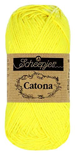 Scheepjes - Scheepjes Catona 601 Neon Yellow Yarn - 1x50g