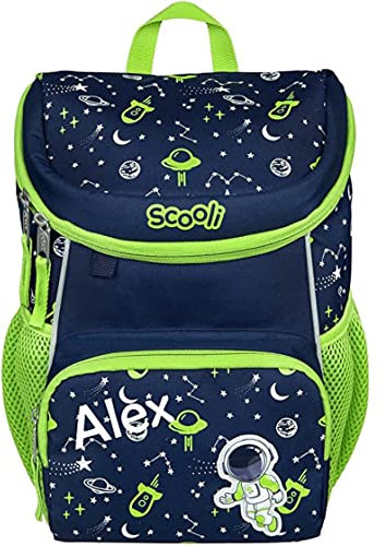 minimutz Mini-Me Kindergartenrucksack mit Name | personalisierter Kinder-Rucksack Astronaut Weltall 3-6 Jahre | Rucksack Jungen Mädchen gepolsterte Schultergurte mit Brustgurt (Anton Astronaut)