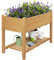 Abician Carré Potager en Hauteur sur roulettes, Potager sur Pieds en Bois de Sapin, Potager Surlevée pour Plantes, Légumes, Fleurs, Aromatiques, 119 x 80 x 57 cm