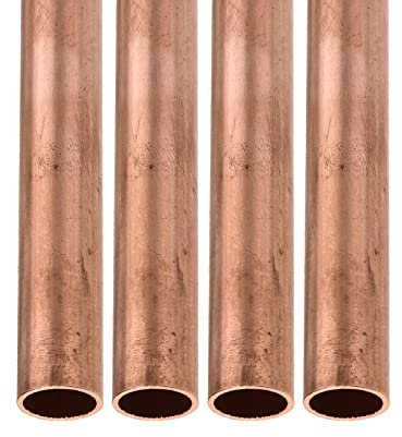 DTGN 15mm x 0.5mm x 200mm(ODxMuro TxL) Rame Tubo - 4pz - Buono per Macchinari Attrezzature Bricolage decorazionetivo Telaio - Rotondo Metallo Tubi