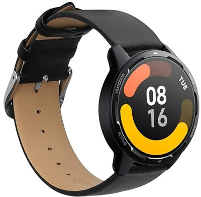 kwmobile Armband kompatibel mit Xiaomi Mi Watch Color Sport / S1 Active - Echtleder Fitnesstracker Sportarmband Band