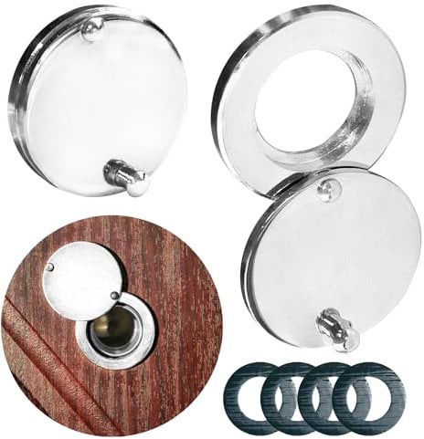 2 Stück Türspion Abdeckung, Gucklochabdeckung mit Selbstklebendem Installationswerkzeug Gucklochabdeckungen Gucklochabdeckung für Wohnungstür Gucklochschutz für Hotel Zuhause (Silber)