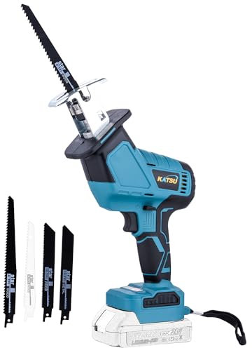 KATSU FIT-BAT Brushless Sega a Gattuccio a Batteria 21V Mini Sega Alternative per Potatura con Motore Brushless e 4 Lame, Idea per Taglio di Tubi Legno PVC Alberi, senza Batteria