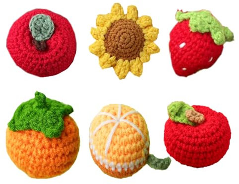 Leadigol Häkeln, süße Erdbeere, Sonnenblume, DIY, Basteln, gestrickte Erdbeere, Früchte, handgemachte Wolle, gehäkelt, Erdbeere, Hängeornament, niedlicher Obst-Schlüsselanhänger