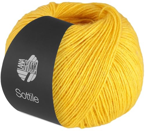 LANA GROSSA Sottile | Zarte Netzgarnstruktur aus Baumwolle, gefüllt mit feinen Merinofasern | Handstrickgarn aus 85% Baumwolle & 15% Schurwolle (Merino) | 50g Stricken & Häkeln | 250m Garn FB1