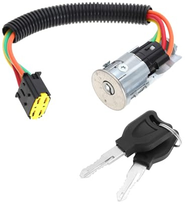 eMagTech Serrure de Cylindre Direction de Commutateur de Barillet d'allumage de Voiture avec 2 Clés 7701469419 7701471098 7701471220 Compatible avec Renault