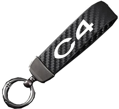 YYBCDSA Porte-clé voiture pour Citroen C4/C4 Grand Picasso/C4 Picasso/C4 Cactus/C4 Berline,Porte-clés de Remplacement pour Voiture avec Logo, orte-clés en cuir pour homme et femme,A-S