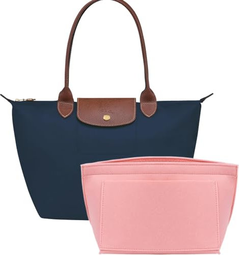 UMIUP Organisateur de sac à main multi-poches, organiseur de sac fourre-tout pliable pour Longchamp (rose, grand)