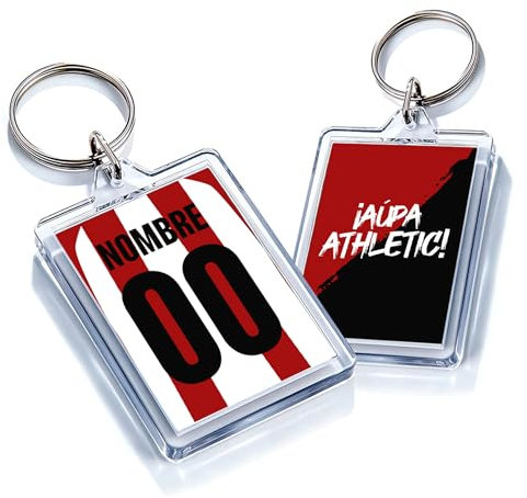 Genérico Llavero Personalizado Fútbol Bilbao | Con Foto a Dos Caras | Regalo Original para Aficionados | Camiseta Equipo | Diseño Único y Duradero