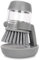 AIMIXUN Dish Brush with Soap Dispenser, Refillable Kitchen Scrubber with Holder and Drip Tray for Cleaning Pots, Pans, Sinks (Grey)
