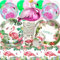 Hawaii Geburtstag Deko,Doyomtoy 76 Stück Flamingo Partygeschirr Set Geburtstag Party Set Geburtstagsteller Tassen Servietten Flamingo Balloon Geburtstag für Karneval Geburtstag Party Decoration