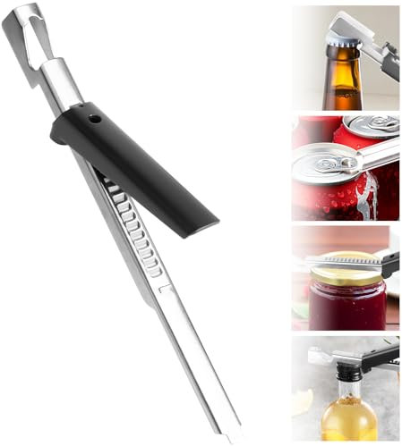 YAOZUP Abrelatas Ajustable, Abrelatas Manual, Abrelatas Multifuncional Ajustable de Acero Inoxidable, Abrelatas para Artritis sin Esfuerzo, Abrelatas Ajustable para Vasos, Abrelatas y Abretapas (1)