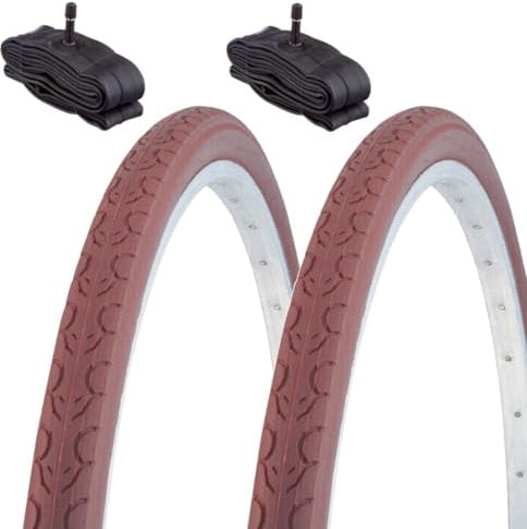 2 Reifen 700 x 35C + Amerika braune Reifen x City Bike Reifen Fahrrad Retro Trekking Fahrrad Erwachsene