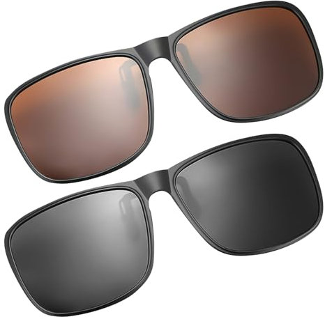 SLAXJNE Gafas de Sol Con Clip Para Coche y Exteriores - Protección Solar Para Mujer 2 Piezas