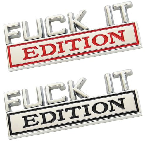 XPEX 2 Stück Selbstklebende Auto Emblem Autoaufkleber, Aufkleber Auto Tuning Fxxk It Edition, Geeignet Für Autoinnen-Und Außendekoration Oder Glasoberflächen 3D-Buchstaben Aufkleber (2Farbe)